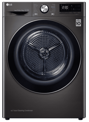 LG RC90V9JV2W 9kg Dual Inverter Heat Pump Dryer in Black Steel Finish RC90V9JV2W