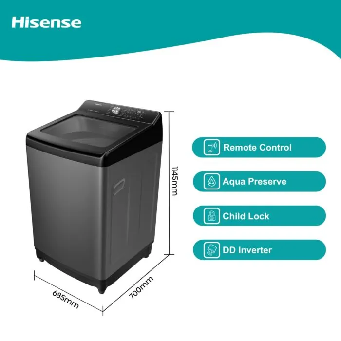 Hisense WT5T1825DT | 18kg Tide 5 Smart Top Loader Washing Machine - Image 4