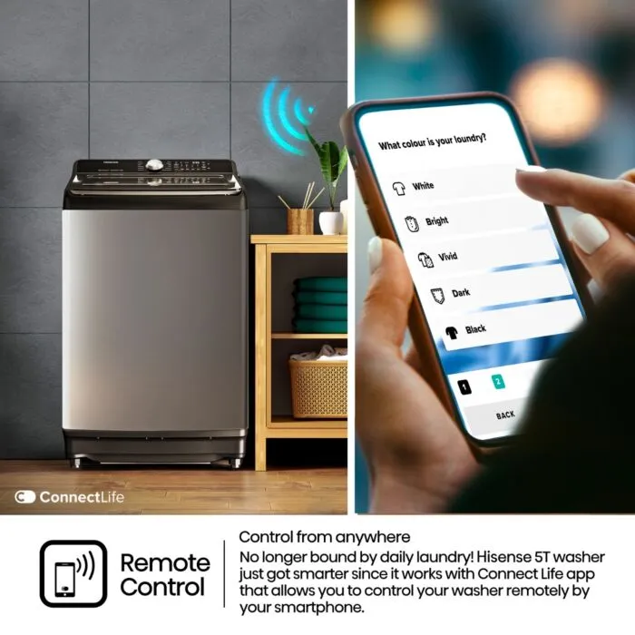 Hisense WT5T1825DT | 18kg Tide 5 Smart Top Loader Washing Machine - Image 6