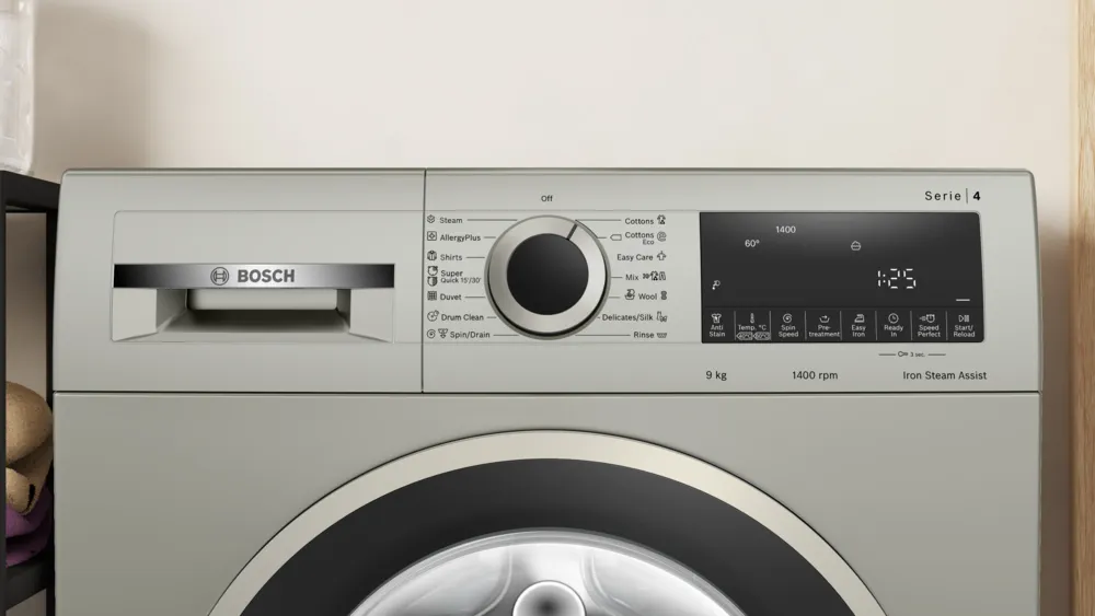 BOSCH Series 4 Frontloader Washing Machine 9 kg , Silver inox WGA1440XZA - Image 4